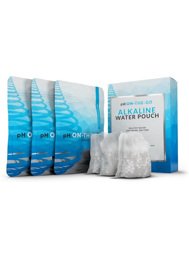 Invigorated Water pH ON-THE-GO Alkaline Filter Pouch- Portable Alkaline Filtration System For Your Bottle, Pitcher, Jug, Container - High pH Ionized - Long-Life 53 Gallon/223 Litre (3-pack) - Image 1